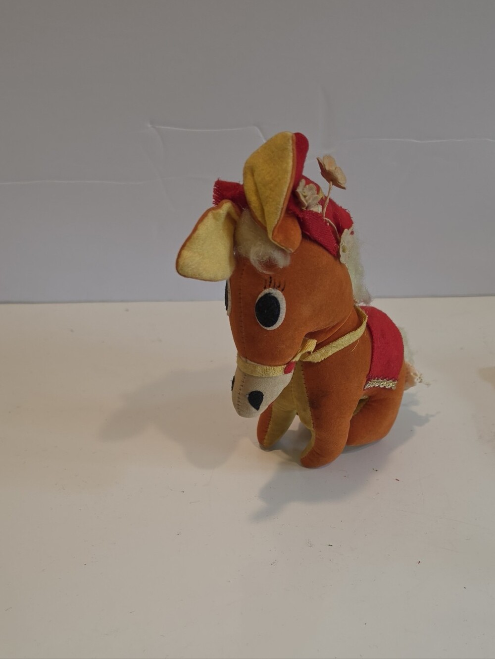 Collectible Vintage Kamar Orange Velveteen Donkey